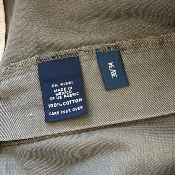 Polo Ralph Lauren Pants Mens 38x34 Andrew Classic Chino Pleated Cotton Green - Picture 10 of 11